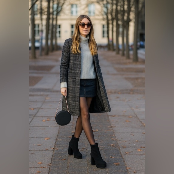 Steve Madden Macayla Black Fabric Upper Block Heel Boots – Women’s 9.5M NWB - Picture 3 of 10